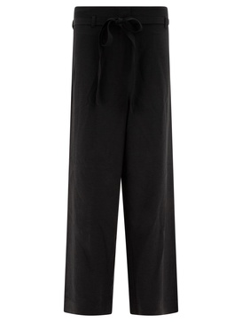 TOTEME Wide Leg Trousers In Fluid Viscose And Linen