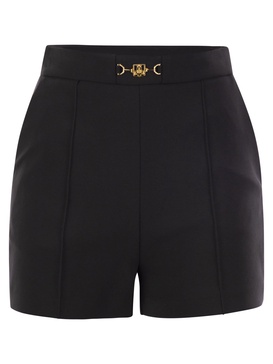 Elisabetta Franchi Stretch Crêpe Shorts with Horse Horse