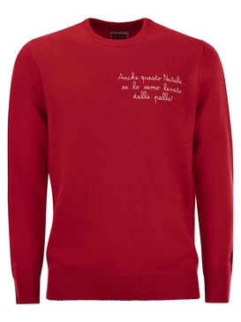 Mc2 Saint Barth Vacanze Di Natale Jumper In Wool And Cashmere Blend