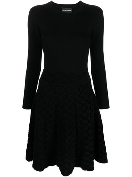 jacquard-motif flared minidress