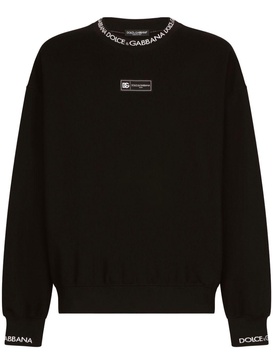 DOLCE & GABBANA Men's Logo-Print Cotton Sweatshirt in Black - SS24 Collection