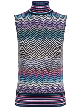 Missoni High Neck Zigzag Knitted Top