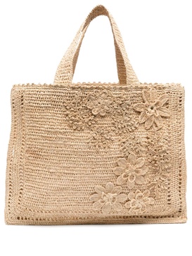 Zimmermann Floral Raffia Tote Bag