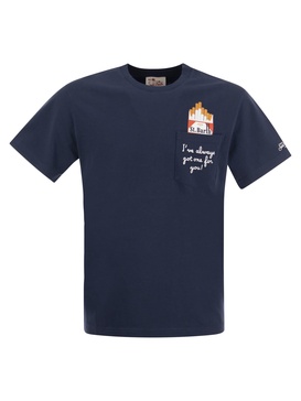 Mc2 Saint Barth Cigarette T Shirt With Embroidery On Pocket