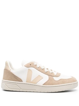 V-10 panelled lace-up sneakers