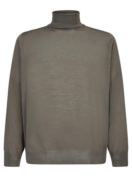 Turtleneck Sweater In Taupe Wool