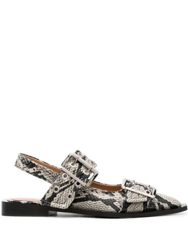 snakeskin-effect buckled sandals 