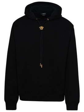 Versace Black Cotton Sweatshirt Man