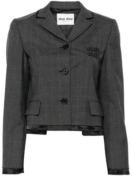 Prince of Wales-check single-breasted blazer