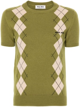 Miu Miu Argyle-Intarsia Top