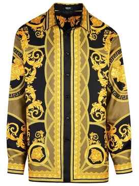 Versace 'La Coupe Des Dieux' Black Silk Shirt