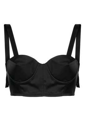 Maison Margiela Cropped Satin Bustier Blouse