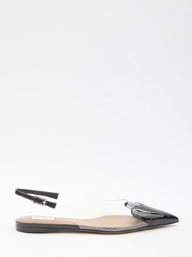 Le Cœur patent leather and PU slingback flats