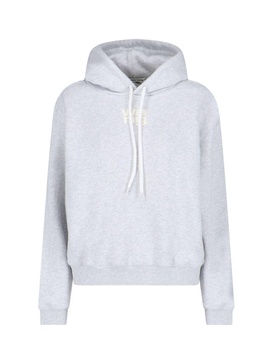 Alexander Wang Puff Logo Hoodie In Structured Terry