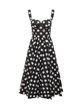 Dolce & Gabbana Polka-Dot Printed Calf-Length Corset Dress