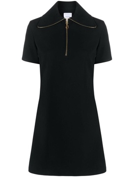 short-sleeve zip-detail dress