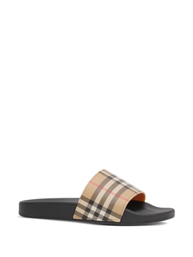 Burberry Check Motif Pool Slides