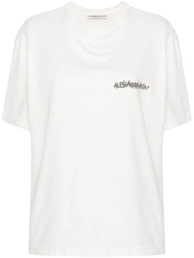 Alessandra Rich White Multicolour Cotton T-Shirt