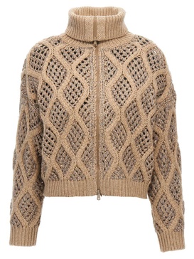 Sequin Cardigan Sweater, Cardigans Beige