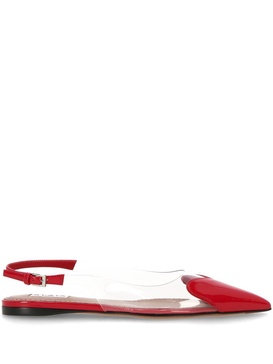 Le Cœur patent leather and PU slingback flats