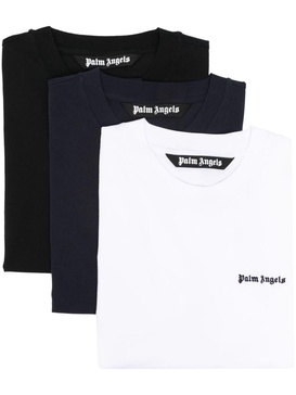 logo-embroidered cotton T-shirts (pack of three)