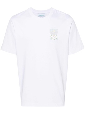 Casablanca Cotton T-Shirt With Front Tennis Print And Back Print