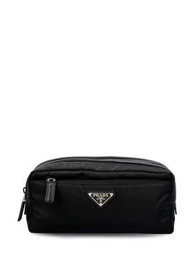 Prada Triangle Logo Plaque Make-Up Bag