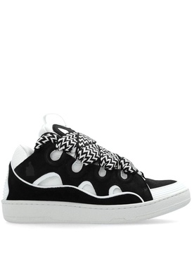 Curb Calf Leather Sneakers with Bicolor Laces