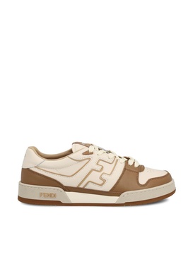 Brown Sneakers White Leather Rubber Sole