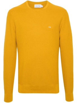 crew-neck waffle-knit jumper