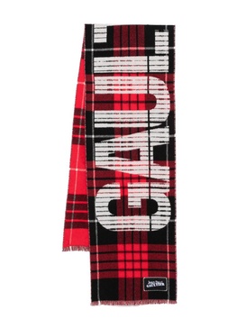 TARTAN WOOL SCARF WITH "GAULTIER" LOGO