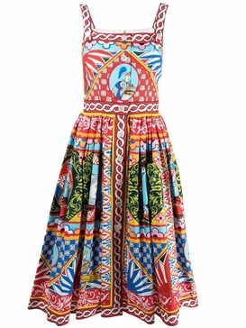 Dolce & Gabbana Carretto Print Cotton Dress