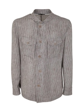 Giorgio Armani Embroidered Buttoned Shirt Jacket