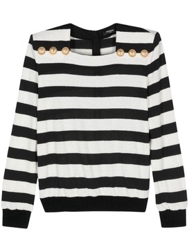 Balmain Buttoned Striped Top