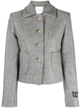 textured virgin-wool short jacket