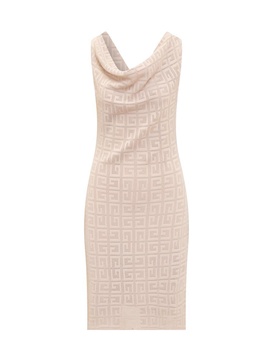 Givenchy 4G Draped Dress In Jacquard