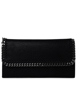 Stella Mccartney Black Polyester Big Falabella Wallet Woman