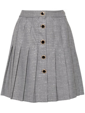 houndstooth pleated skirt