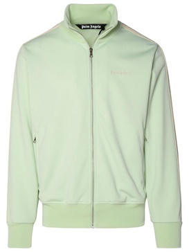 Green Polyester Sporty Sweatshirt