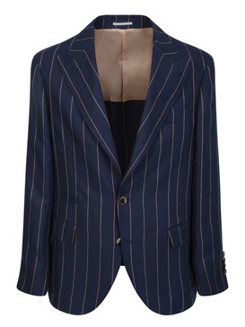 Blue Pinstripe Tailored Jacket