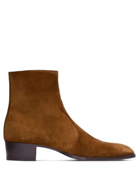 'wyatt' Brown Boots With Western Stitched In Suede Man