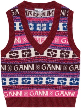 Ganni Logo Wool Mix Vest