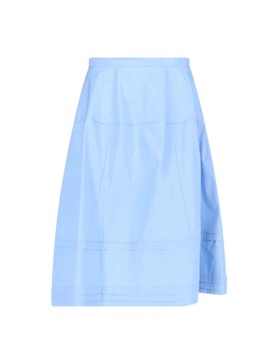 micro-pleated A-line midi skirt