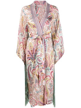 Anjuna Embroidered Silk Long Kimono