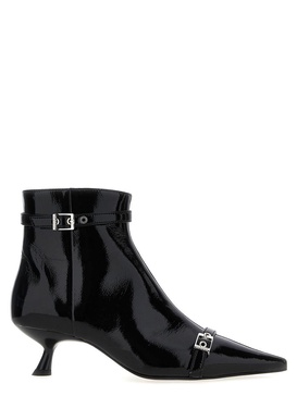 Eyelets Kitten Heel Boots, Ankle Boots Black