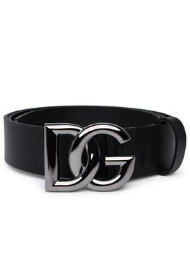 Dolce & Gabbana Black Leather Belt Man