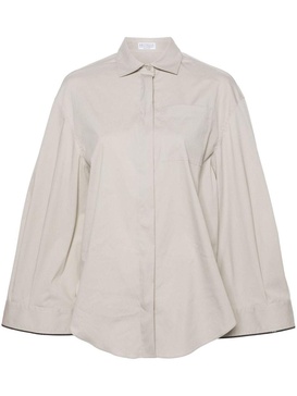 Monili-chain poplin shirt