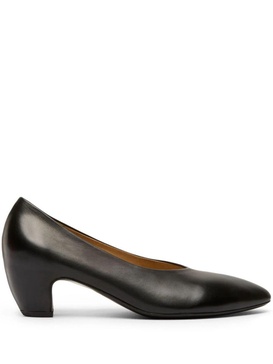 pointed-toe leather pumps