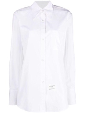 Exaggerated Easy Fit Point Collar Shirt In Poplin - 100 White / 40