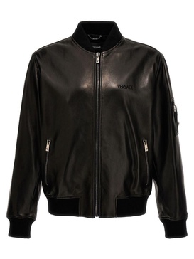 Leather Bomber Jacket Casual Jackets, Parka Black